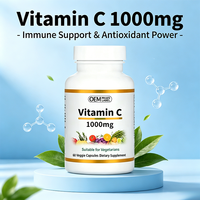Complément Alimentaire OEM Vitamine C 1000mg en Capsules Végétales, 60 Unités, pour le Soutien Immunitaire et Cutané, Adulte, Durée de Conservation 24 Mois