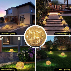 Globe Solar Lights Décoration extérieure Lampe de pelouse à atmosphère sphérique dans le sol Paysage Jardin Extérieur <span class=keywords><strong>Solaire</strong></span> Luz Led Pathway Lights - Product Image 6