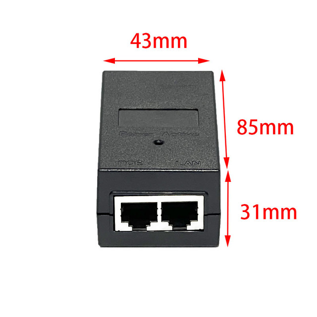 2 Port 24v 48v Passive Poe Injector 1000 Mbps Gigabit Ac Dc Power Adapter for CCTV / Security / POE IP Cameras