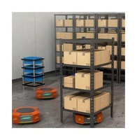 Chariot AGV, rayonnages de stockage pour chariot élévateur, étagère AMR pour système de véhicules à guidage automatique, chariot robot d'entrepôt avec emballage de palettes