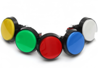 Accessoires pour machine de jeu d'arcade DIY, bouton poussoir d'arcade momentané rond plat de 60 mm, éclairé par LED 12V