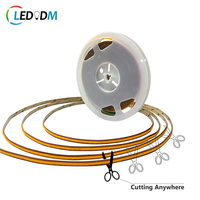 Strip COB LED kepadatan tinggi 12V 24V dapat diredupkan memotong di mana saja CRI 90 + untuk dekorasi rumah kontrol pintar ODM & OEM langsung dari pabrik