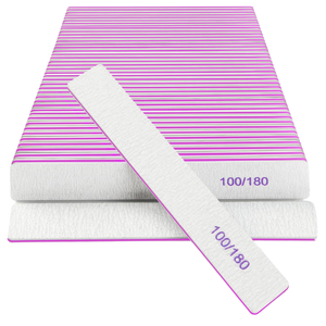 Limas de Uñas Cuadradas de Esmeril de Grano 100/180, Suministro a Granel de Fábrica, <span class=keywords><strong>10</strong></span> Unidades/Paquete, <span class=keywords><strong>Herramientas</strong></span> Profesionales <span class=keywords><strong>para</strong></span> Academias de Uñas - Product Image 1