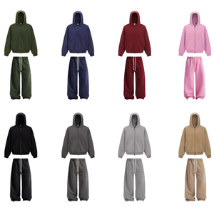 เสื้อฮู้ดซิปโอเวอร์ไซส์ ยูนิเซ็กส์ สีดำ ผ้าฝ้ายเฟรนช์เทอร์รี่ สีพื้น ไม่เป็นขุย ซักแล้ว ใส่สบายสำหรับฤดูใบไม้ร่วง - Product Image 5