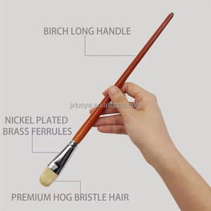 2025 mejor juego de pinceles planos de acuarela/pintura al óleo con mango rojo - Product Image 6