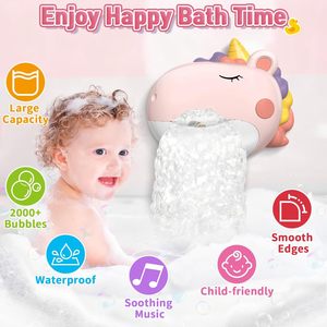Jouets aquatiques interactifs rechargeables pour baignoire et douche, machine à bulles licorne, jouets de bain pour tout-petits avec musique - Product Image 2