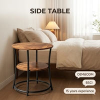 Table basse ronde moderne à 3 niveaux avec structure en fer, design écologique, facile à nettoyer, portable pour appartement/villa, mobilier de salon