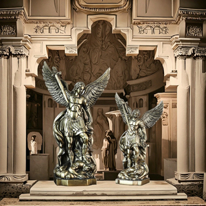 Statua di San Michele Arcangelo in Resina Dipinta a Mano, Scultura Personalizzata, Dio Greco della Guerra, Regalo Religioso, Modello per Interni - Product Image 6