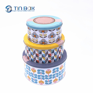 Hot Sale Round Tin Empty Storage Container Biscuit Can Cookie Tin Box Christmas Gift Metal Tin Packaging