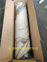 Panneau Mural Marbre 3D Vinyle Adhésif Luxe, Autocollant de Plafond Décoration Maison Mousse, Rouleau de Papier Peint Vinyle Autocollant Effet Marbre