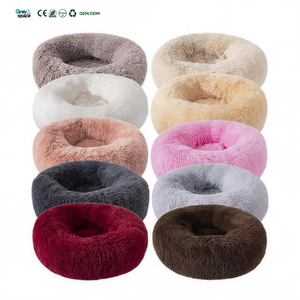 Tempat Tidur Hewan Peliharaan Bulu Mewah Bentuk Donat Persegi Panjang, Laris Manis Grosir, untuk Kucing Anjing, Tidur Nyenyak, Lembut, Portabel, Hangat Musim Dingin, Tempat Tidur Hewan Peliharaan Model Maskot - Product Image 1
