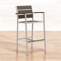 Tabourets de bar extérieurs modernes minimalistes en aluminium, imperméables et anti-moisissures, avec accoudoirs, pour bar et restaurant en plein air