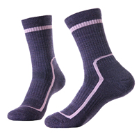 Chaussettes d'hiver personnalisées en laine mérinos anti-dérapantes et antibactériennes pour femmes avec logo brodé – Chaussettes respirantes pour la randonnée et la marche