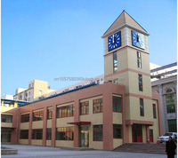 Horloge murale extérieure étanche en acier inoxydable, grande taille, mouvement chinois, synchronisation par satellite, design contemporain pour bâtiment