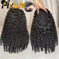Perruque mi-tête bouclée birmane avec cordon de serrage facilement ajustable, 100% cheveux humains bruts vietnamiens, alignés sur la cuticule, sans colle