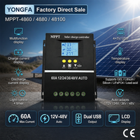 Contrôleur de charge solaire PWM 480W 12V-48V à 100V avec écran LCD et détection automatique USB pour système de panneaux solaires, certifié CE