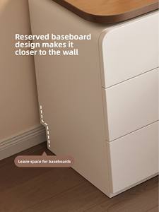 Nouvelle coiffeuse style crème 2025, moderne, simple et minimaliste, pour chambre à coucher, avec armoire <span class=keywords><strong>de</strong></span> rangement intégrée en bois massif - Product Image 4