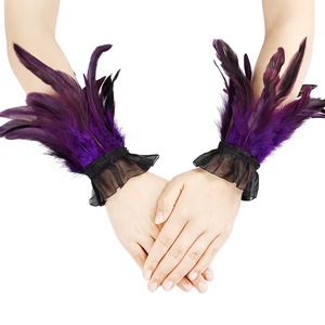 Gants à plumes gothiques punk, manches détachables, chauffe-bras, manchette à plumes, costume de cosplay, spectacle de scène, <span class=keywords><strong>gant</strong></span> plume, guanti piume - Product Image 3