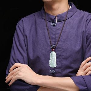 Colgante de Jade Blanco Natural de Jadeíta Guanyin Avalokiteshvara, Estilo Chino Budista UNISEX, Regalo con Certificado de Tasación GY64 - Product Image 4