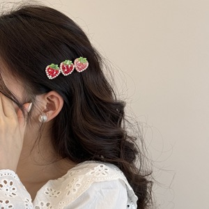 Horquilla de <span class=keywords><strong>Fresa</strong></span> con Diamantes de Imitación, Pinza para el Cabello con Brillo de Frutas, Accesorio de Moda para Peinados Diarios, Regalo de Joyería - Product Image 3