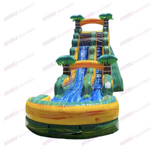 Tobogán Inflable Tropical con <span class=keywords><strong>Piscina</strong></span>, Castillo Inflable, Tobogán Acuático Inflable para Alquiler en Fiestas - Product Image 3