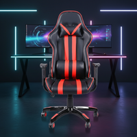 Kursi Kantor Putar, Reclining, dan Dapat Diangkat untuk Kafe Internet, Balap, Komputer, dan E-Sports, Desain Sederhana