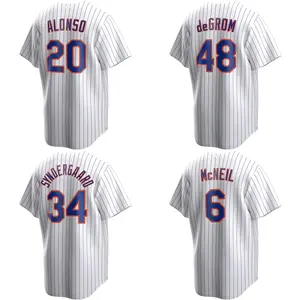 Custom New York City Met Baseball Jersey Cool Base Retro Men maglie ricamate personalizzate #12 Francisco Lindor #20 Alonso