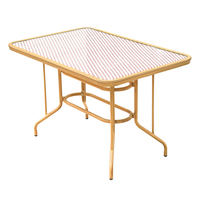 Ensemble de tables basses en aluminium de style vintage marron, résistant aux intempéries, meubles d'extérieur