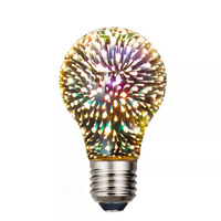 Moderne Edison Art LED veilleuse 3D feux d'artifice E27 vis coloré éblouissant chambre usine en gros plug-in batterie créative