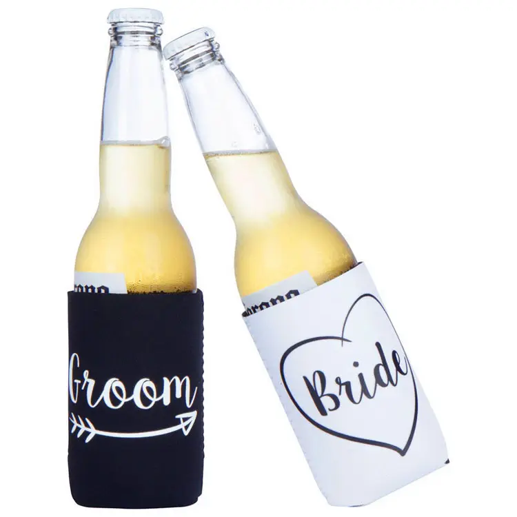 Custom OEM Neoprene Stubby Holder Beer Bottle Sleeve Can Cooler With Sublimation Printed Logo