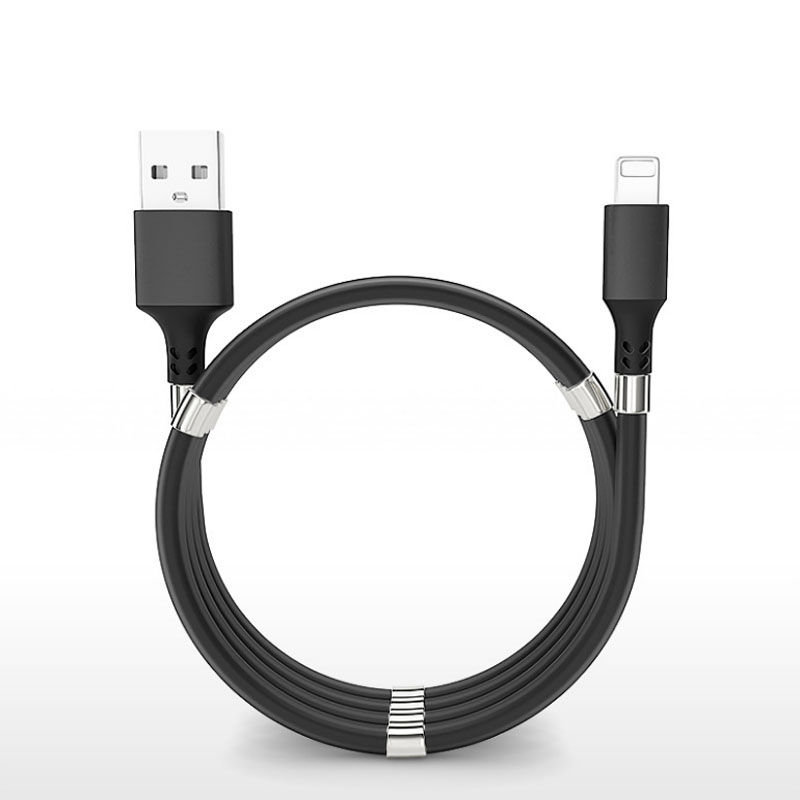Amazon top seller Quick Charge 1M Magnetic Charging Cable 2A Fast Charging Magnetic Ring USB Data Charger Cable For iPhone