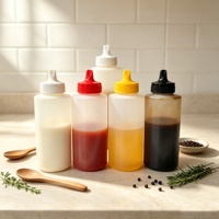 Bouteille de sauce en plastique de 300 ml pour ketchup, mayonnaise, chili avec bouchon à visser de 38 mm 38/400, bouteille à presser