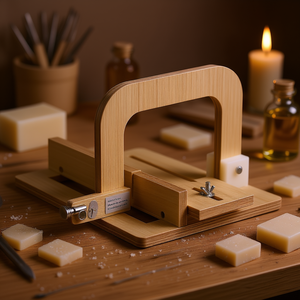 Coupe-savon réglable en bois avec fil en acier inoxydable de 0,2 pouce, kit de fabrication de bougies fait main DIY, fils supplémentaires - Product Image 2