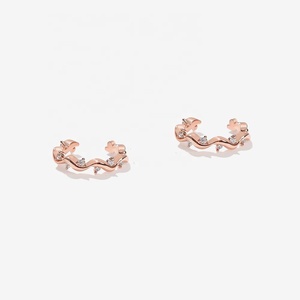 LOZRUNVE Jewelry Design <span class=keywords><strong>Boucle</strong></span> <span class=keywords><strong>d</strong></span>'<span class=keywords><strong>oreille</strong></span> en argent sterling 925 or <span class=keywords><strong>vermeil</strong></span> cristal diamant vague - Product Image 3