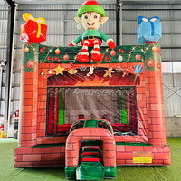 Équipement de location de fête château gonflable maison en pain d'épice toboggan combo pour la fête de Noël