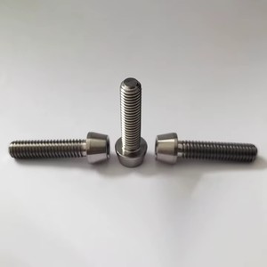 Vis à tête conique hexagonale à six pans creux en alliage de titane classe 8.8, finition naturelle, M6 x 40 mm, vis de frein UNC, fixation industrielle, écrous Titanfix - Product Image 1