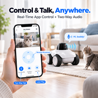 Intelligenter Haustier-Roboter mit Kamera, 2,5K HD Mobiler Begleiter mit Laserspielzeug, Aufhellungslicht, Zwei-Wege-Audio, WiFi6 für Katzen- und Hundehausüberwachung