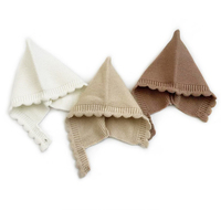 Bonnet personnalisé chaud en tricot, forme d'elfe, pour bébé, avec cache-oreilles, tissu doux et extensible, couleur unie minimaliste, bonnet pour usage quotidien
