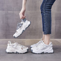 Fashion Chunky Sneakers Casual Sports Elevator Shoes Sneakers bianche scarpe con plateau da donna in vera pelle