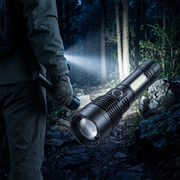 Lampe torche LED super lumineuse avec zoom, faisceau réglable, rechargeable par USB, entrée Type-C pour le camping et la randonnée