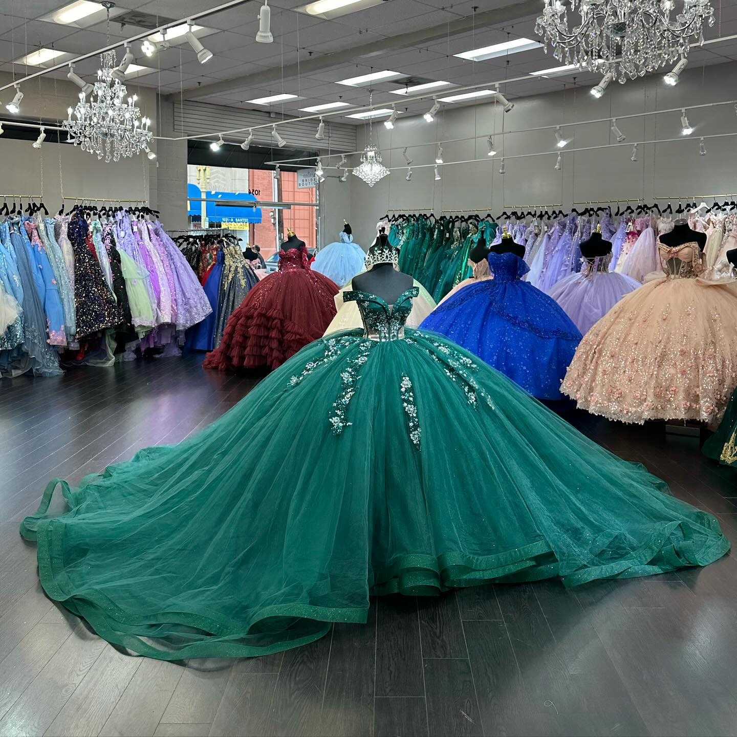 Mumuleo See through Bodice Instagram Emerald Green Quince Dress 15 Dresses