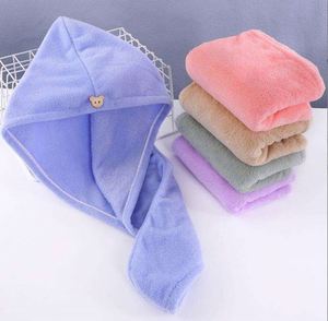 Serviette de bain en microfibre corail tissée à séchage rapide pour femme, absorbante, pour voyage, hôtel, maison, serviette pour essuyer les cheveux, bonnet de bain - Product Image 1