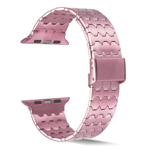 Correa de Reloj de Metal de Acero Inoxidable de Lujo con Diseño de Escamas de Pescado para <span class=keywords><strong>Apple</strong></span> Series 9/8/7/6/<span class=keywords><strong>5</strong></span>/4/3/2 Ultra, Brazalete para Muñeca - Product Image 2