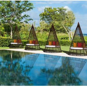 <span class=keywords><strong>Lit</strong></span> <span class=keywords><strong>de</strong></span> repos en rotin tissé <span class=keywords><strong>de</strong></span> style conique pour l'extérieur transat créatif pour patio hôtel solarium cour jardin villa loisirs cadre en aluminium - Product Image 3
