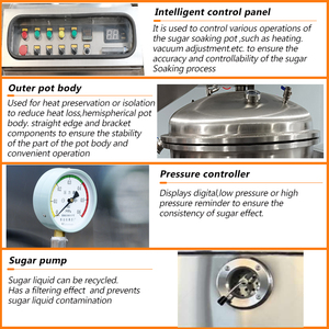 Machine à trempage sous vide pour fruits et noix confits - <span class=keywords><strong>Cuve</strong></span> électrique à double enveloppe en acier inoxydable pour la cuisson du sirop - Product Image 3