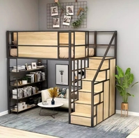Modernes Cabrio-Doppel-Hochbett mit leerem Einzel bett und oberem Bett Kleider schrank für Schlafzimmer Hotel & Wohnzimmer