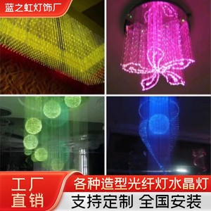 Fiber Optic Lighting Round Blue LED Chandelier Remote Control High Brightness Starry Sky Effect Decorative Light Fixture - Product Image 4