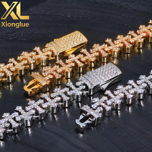 European American Hip-hop Style Copper Alloy Inlaid Zircon Claw Setting 11.5MM Cross Bracelet Light Luxury Versatile - Product Image 5
