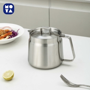 Ollas de sopa y caldo de acero inoxidable con logotipo personalizado con mango de tapa de lata de manteca de cerdo, taza de almacenamiento de alimentos de cocina de fideos instantáneos, hierro no fundido - Product Image 4