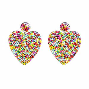 Boucles d'oreilles de mariage avec broderie perlée Design - Product Image 1